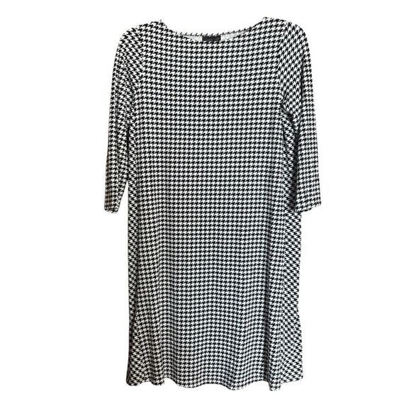 J Jill Wearever Collection Sheath Dress Womens XS Petite Houndstooth 3/4 Sleeve - Picture 1 of 8